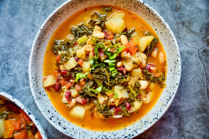 Instant Pot Bean Potato & Kale Vegan Soup