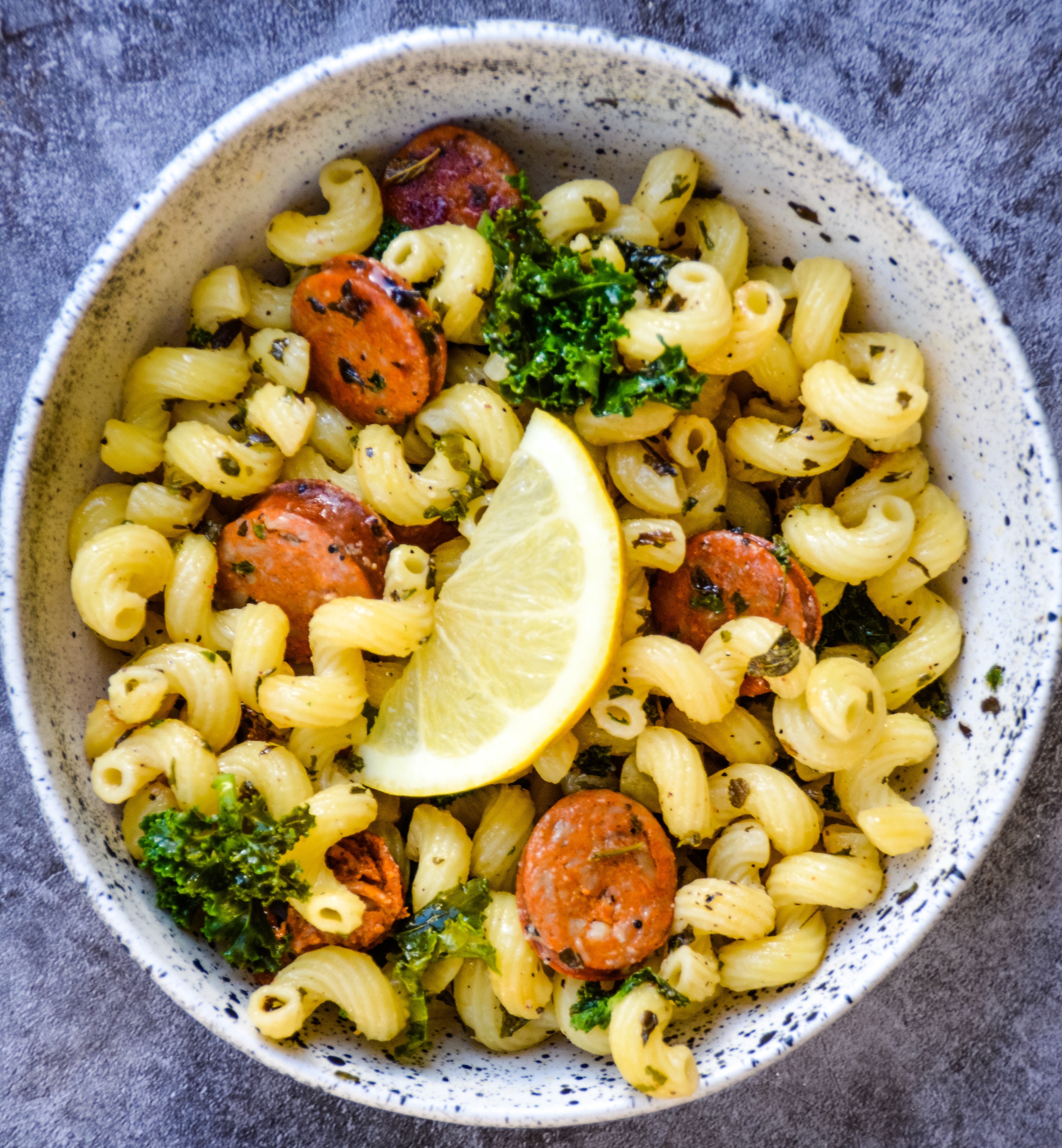 Lemon kale & sausage pasta