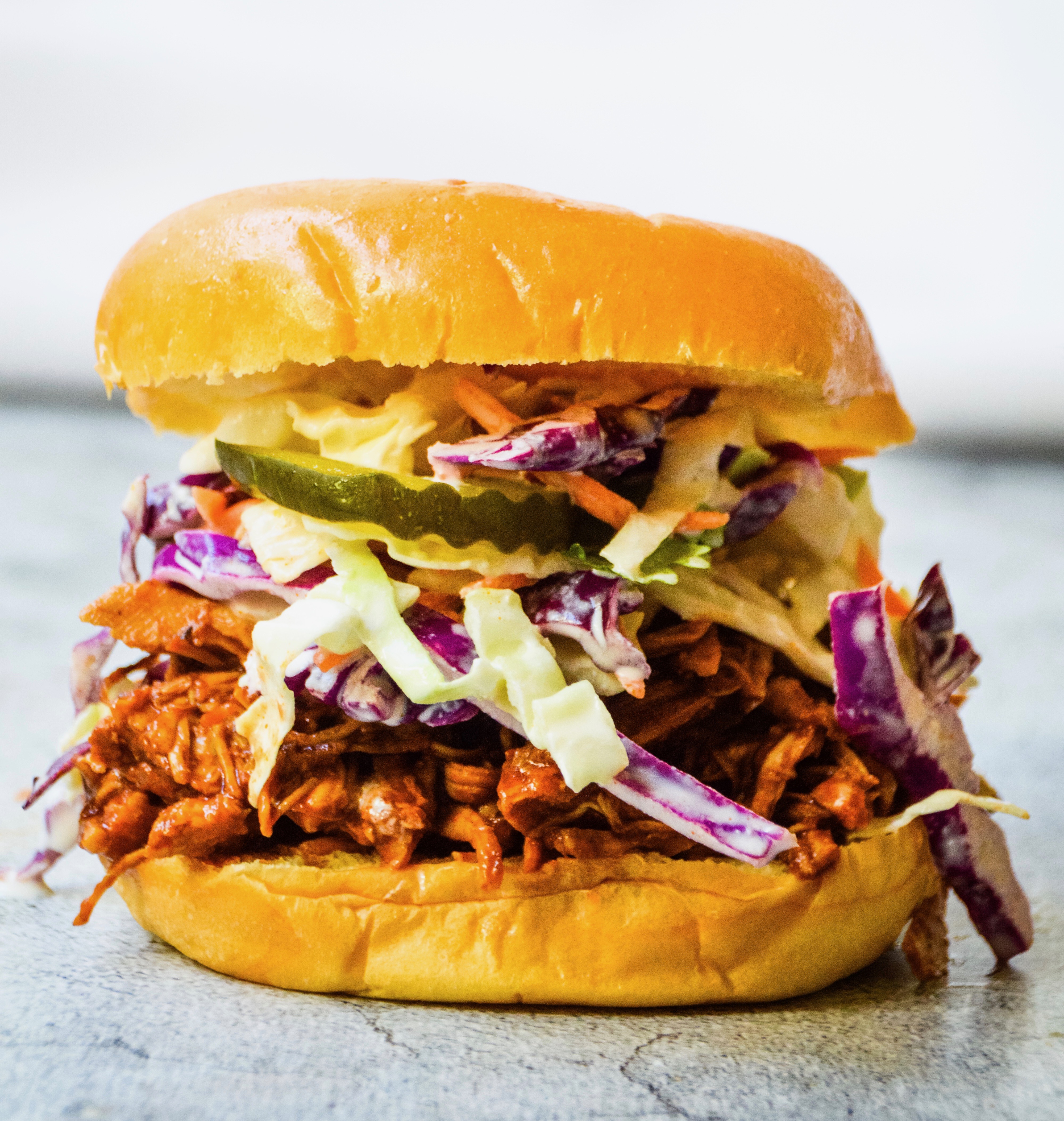 bbq chicken and coleslaw