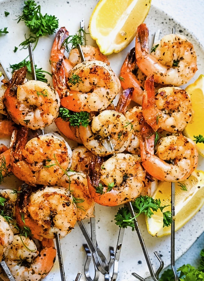 Garlic Herb Grilled Shrimp Skewers