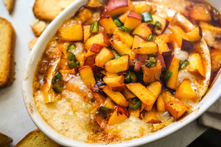 Honey Peach & Chipotle Baked Brie