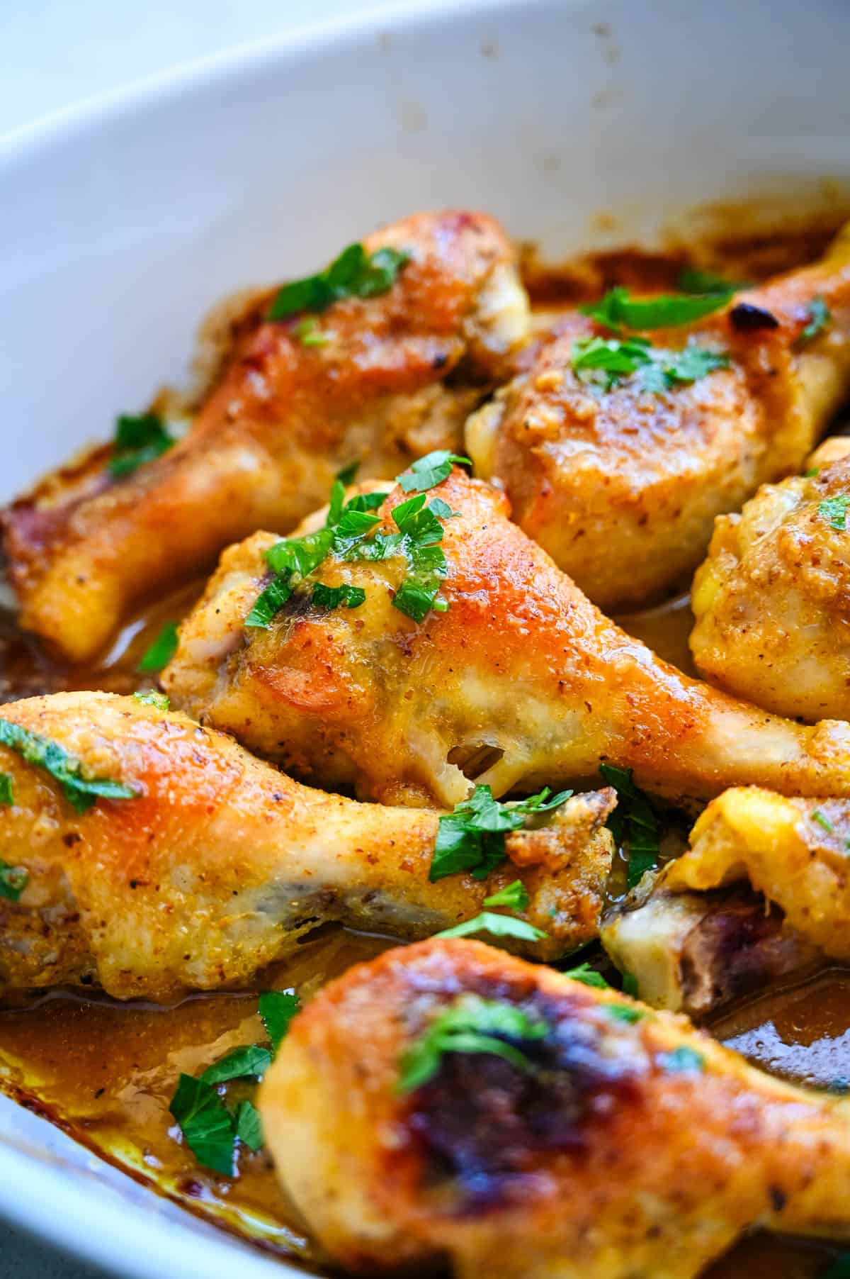 Honey Mustard Baked Chicken Drumsticks - Kay's Clean Eats