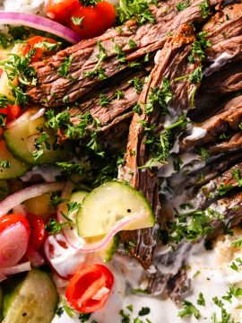 Mediterranean steak and rice bowls for athletes