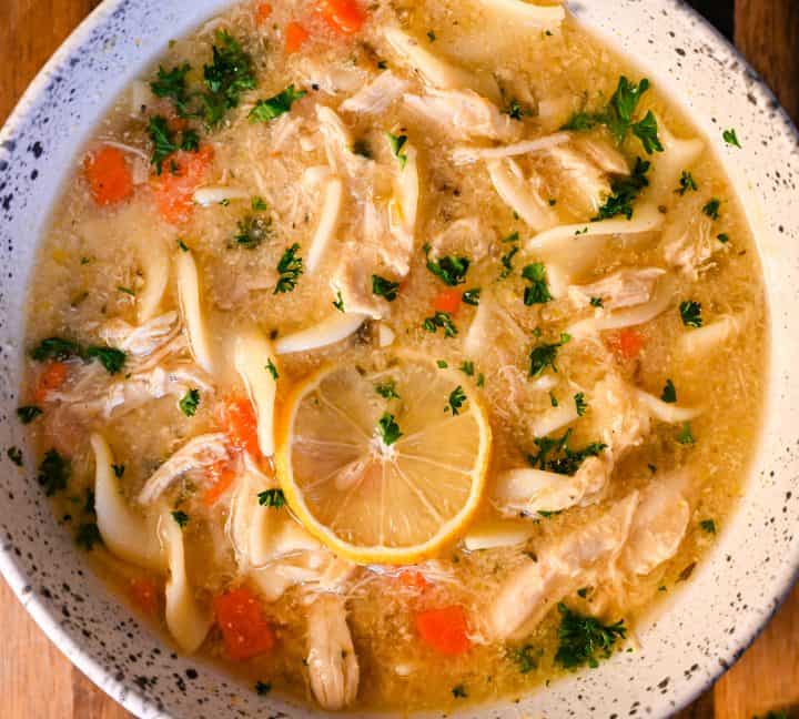 High-Protein Chicken Noodle Soup for Athlete Recovery and Muscle Repair.