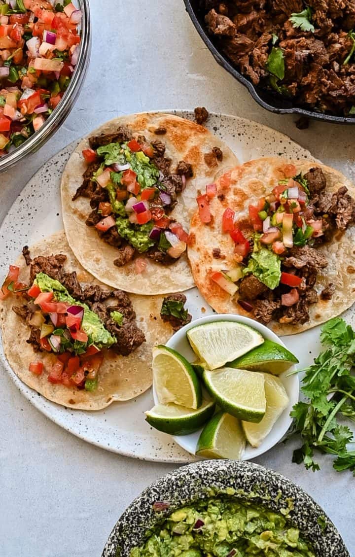The Best Carne Asada Tacos with Fresh Pico and Guacamole