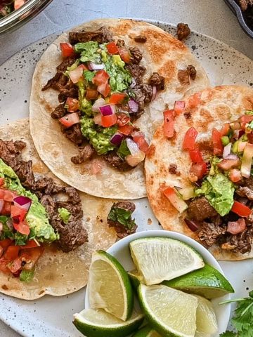 The Best Carne Asada Tacos with Fresh Pico and Guacamole