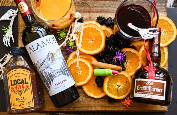 Skeleton Sangria Halloween Cocktail (Deep Red, Natural, Make Ahead) INGREDIENTS
